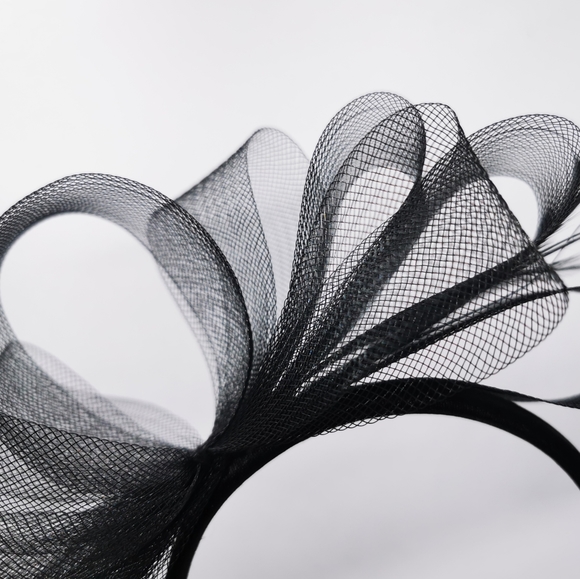 Fascinator Bird of Paradise Black Plume iridescent - Picture 6 of 10